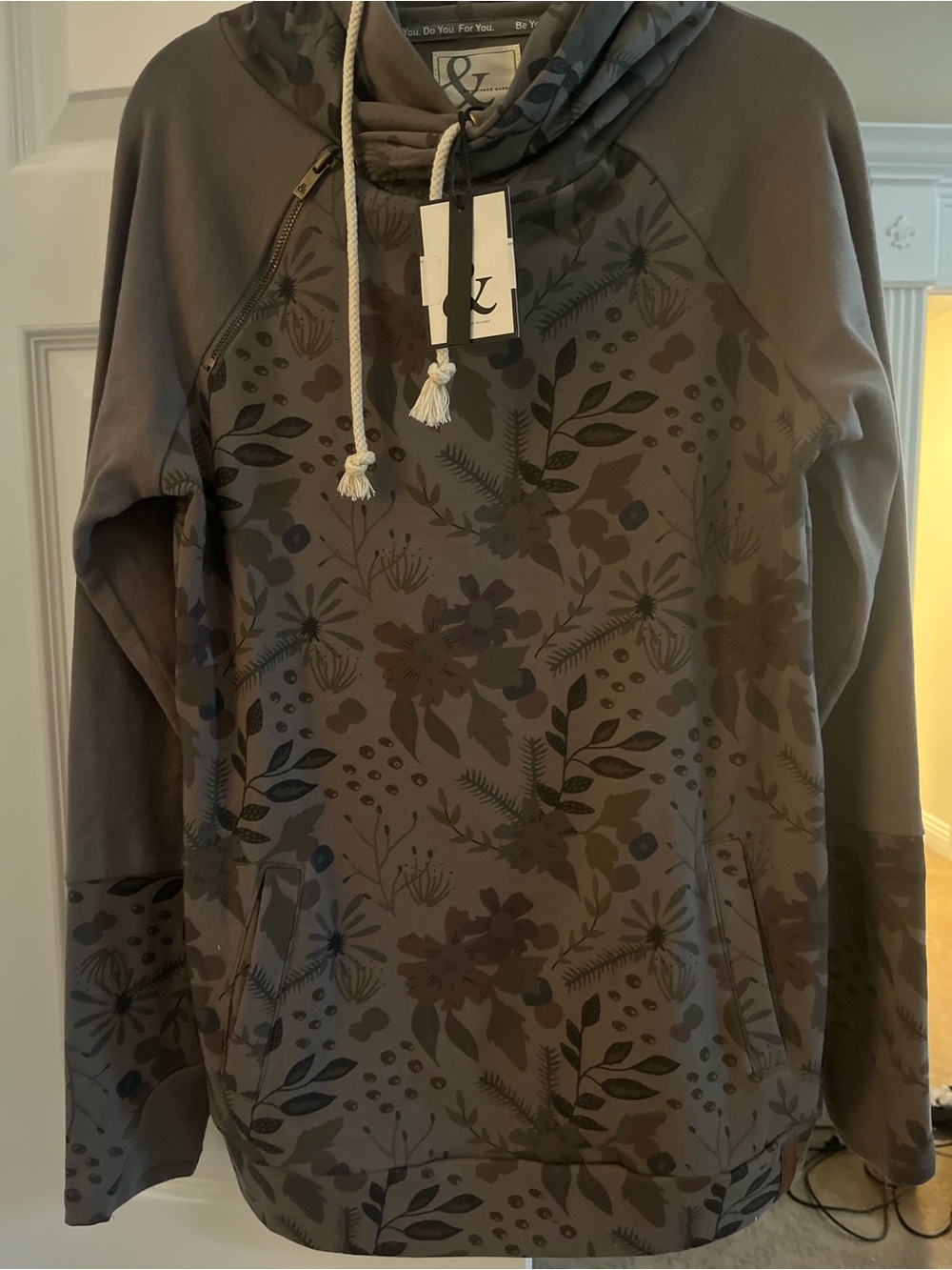 AMPERSAND AVE Floral Hooded Sweatshirt
